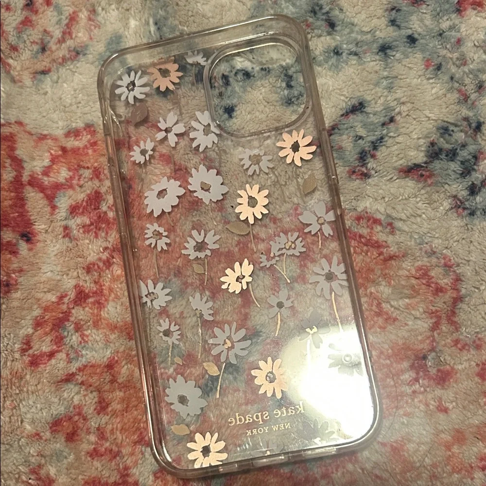 kate spade New York Floral Phone Case - Pink and Gold i phone 13-15